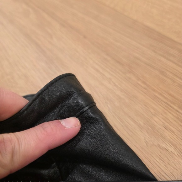 VTG Evan Davies Leather Pants Size 10 Black High Waisted Lined Biker Moto Mob - Picture 9 of 15